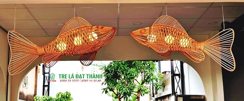 Đèn Cá Bằng Mây Tre Đan - DMT066